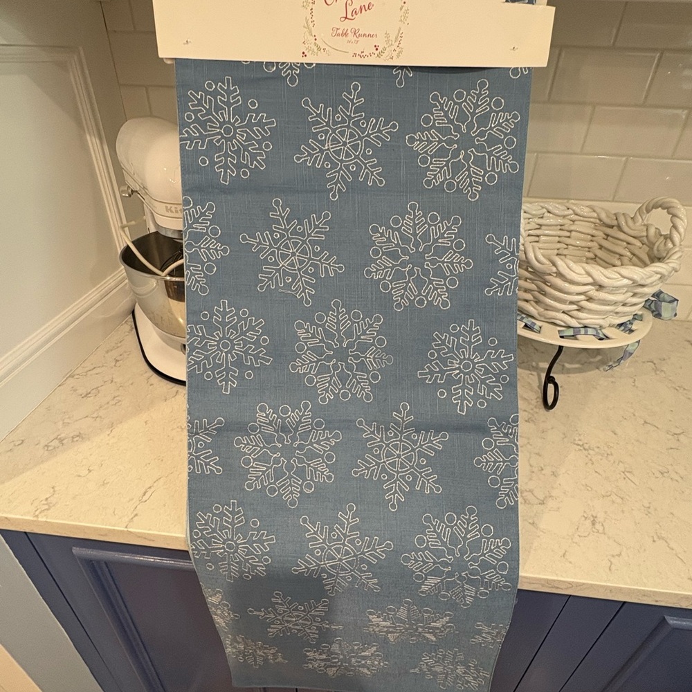 Blue Snowflake Table Runner - Home Accents